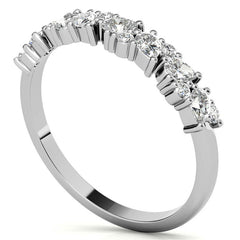 Round and Pear Diamond Stackable Band