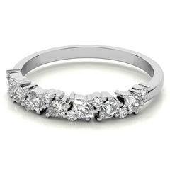 Round and Pear Diamond Stackable Band