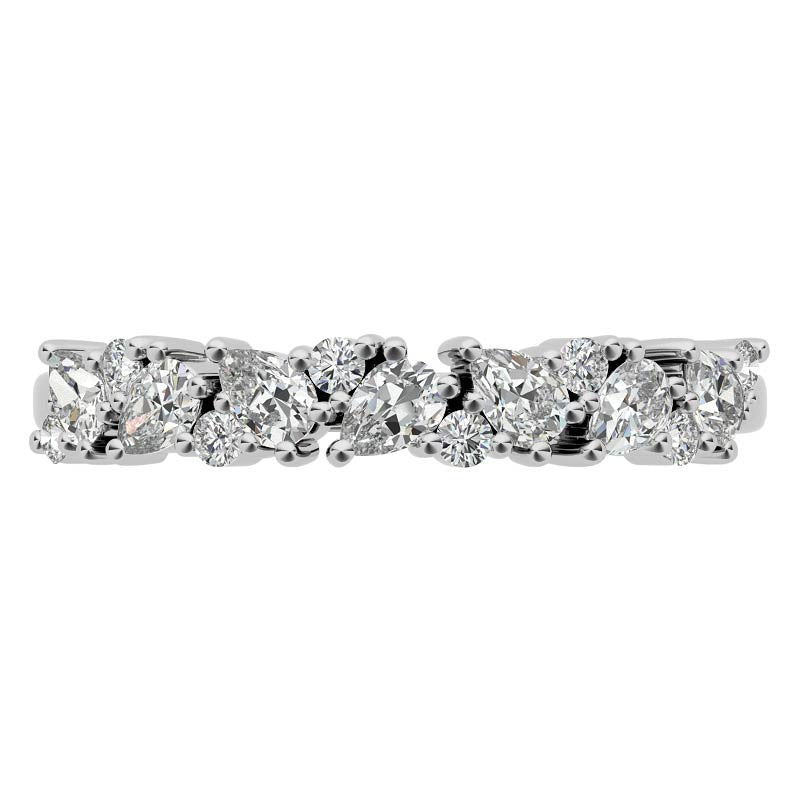Round and Pear Diamond Stackable Band