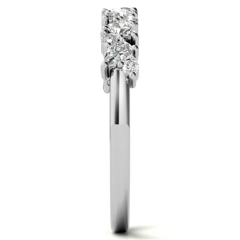 Round and Pear Diamond Stackable Band