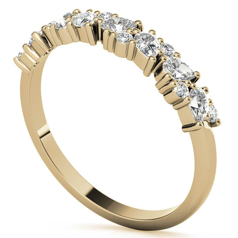 Round and Pear Diamond Stackable Band