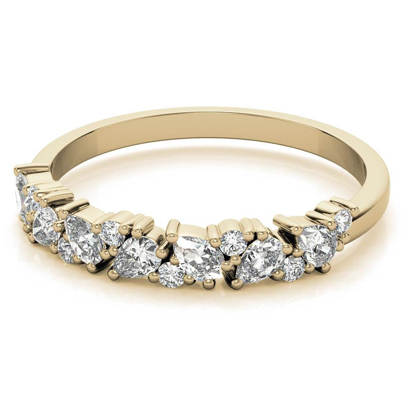 Round and Pear Diamond Stackable Band