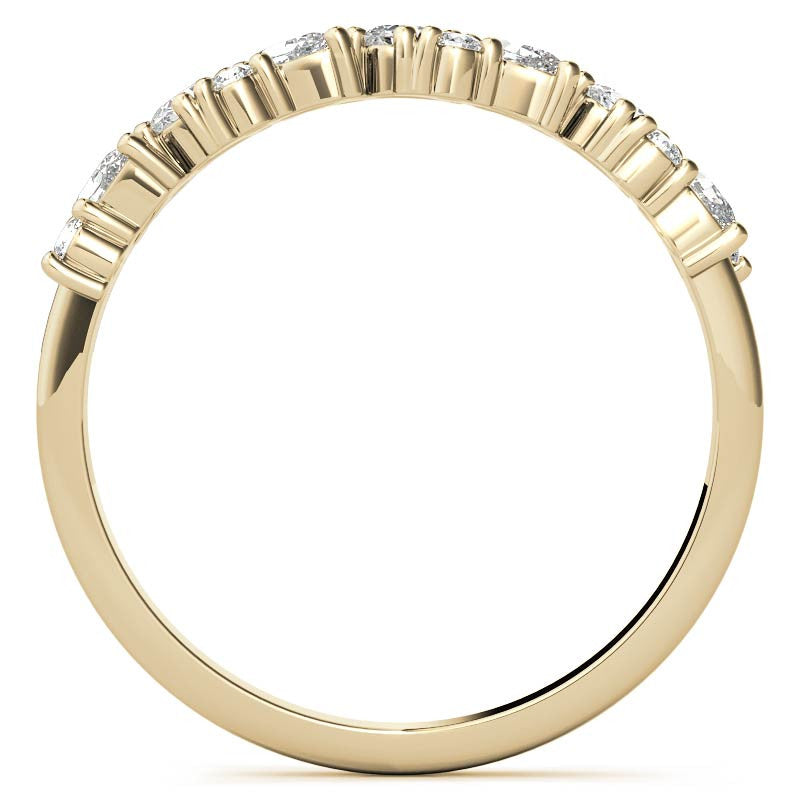 Round and Pear Diamond Stackable Band