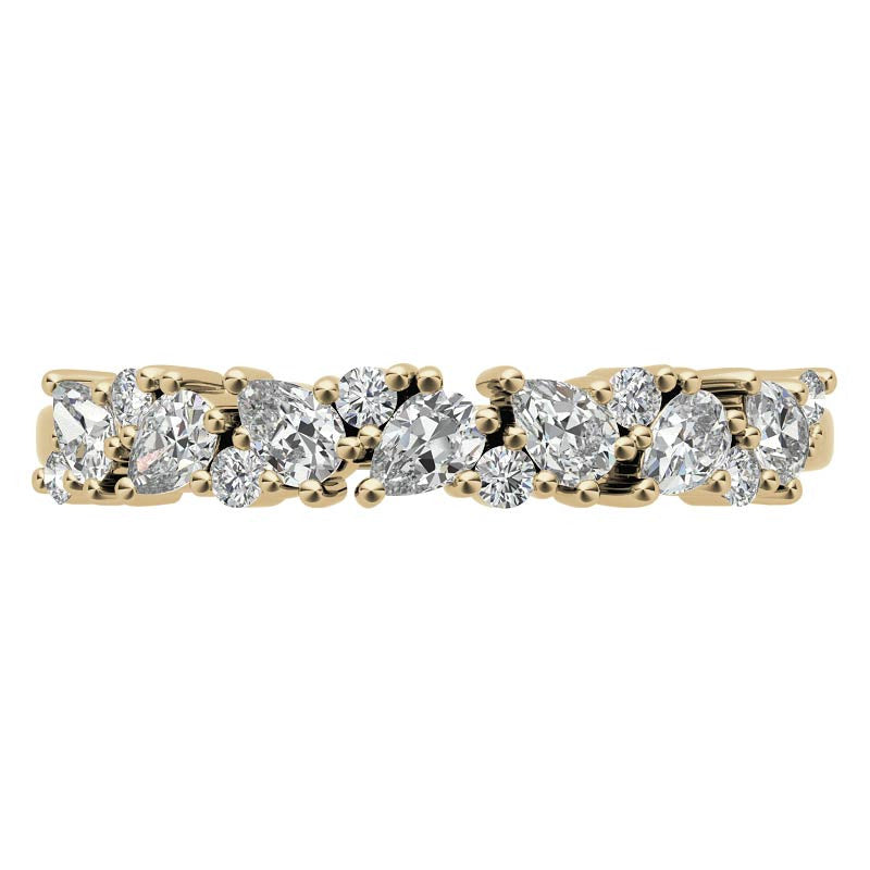 Round and Pear Diamond Stackable Band