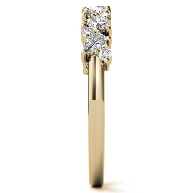Round and Pear Diamond Stackable Band