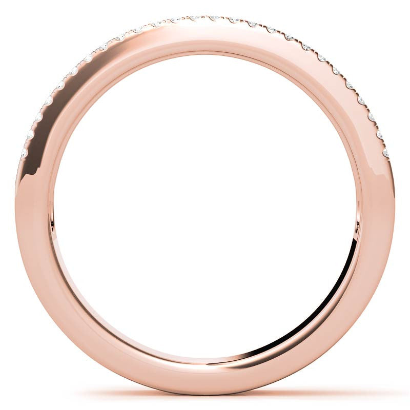 Round and Baguette Diamond Stackable Band