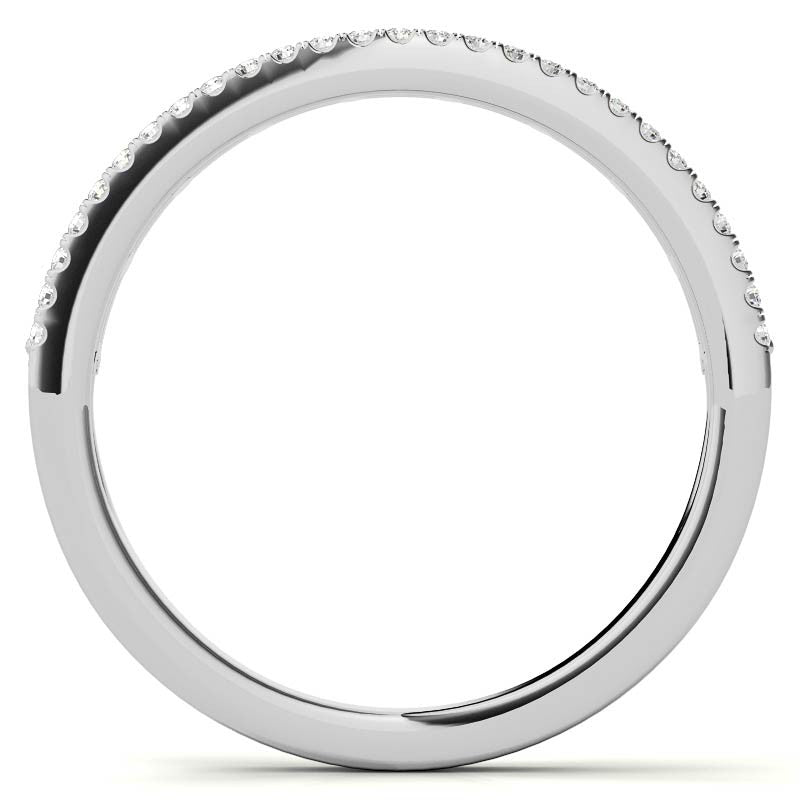 Double Row Round and Baguette Moissanite Stackable Band