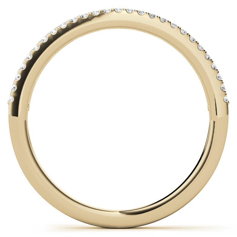 Double Row Round and Baguette Moissanite Stackable Band