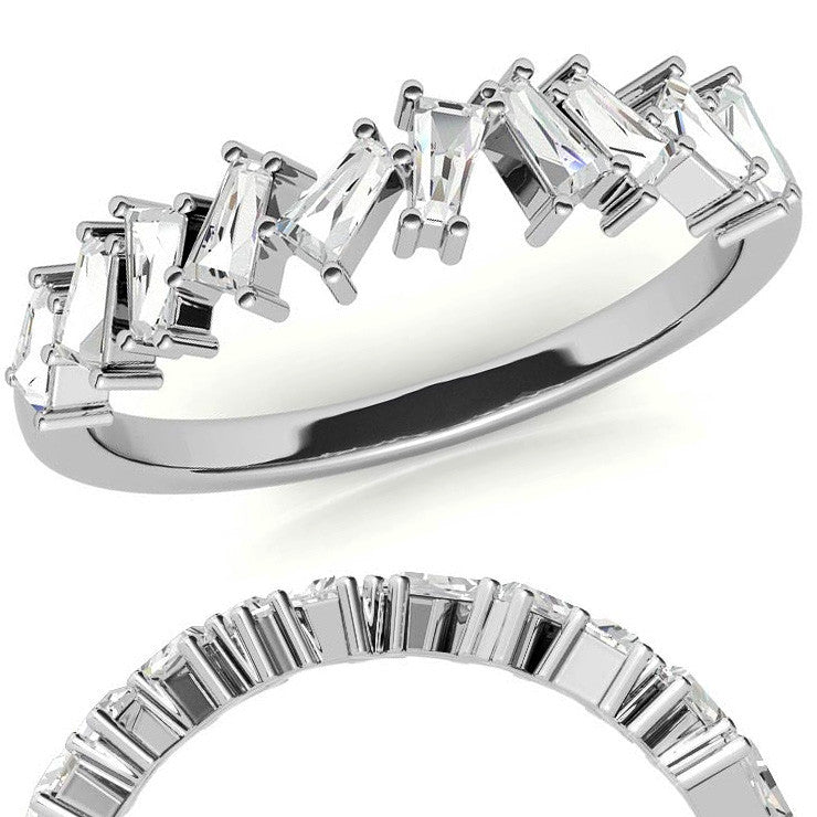 Tapered Baguette Diamond Stackable Band