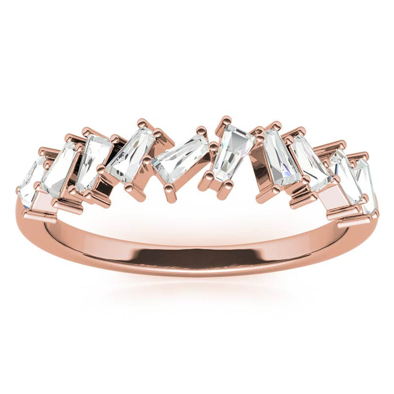 Tapered Baguette Diamond Stackable Band