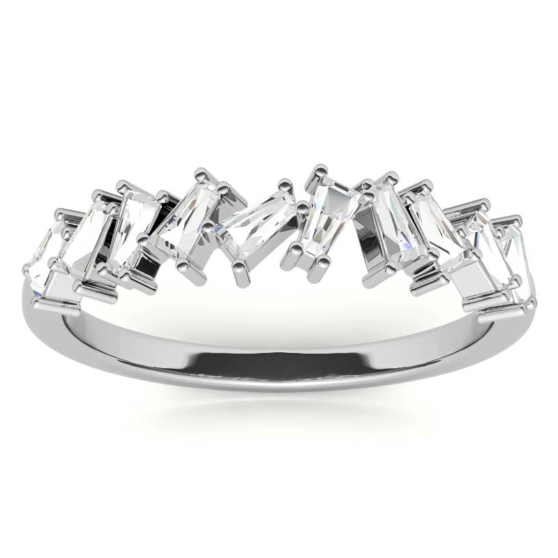 Tapered Baguette Diamond Stackable Band