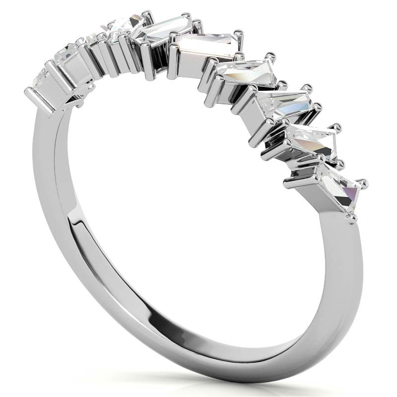 Tapered Baguette Diamond Stackable Band