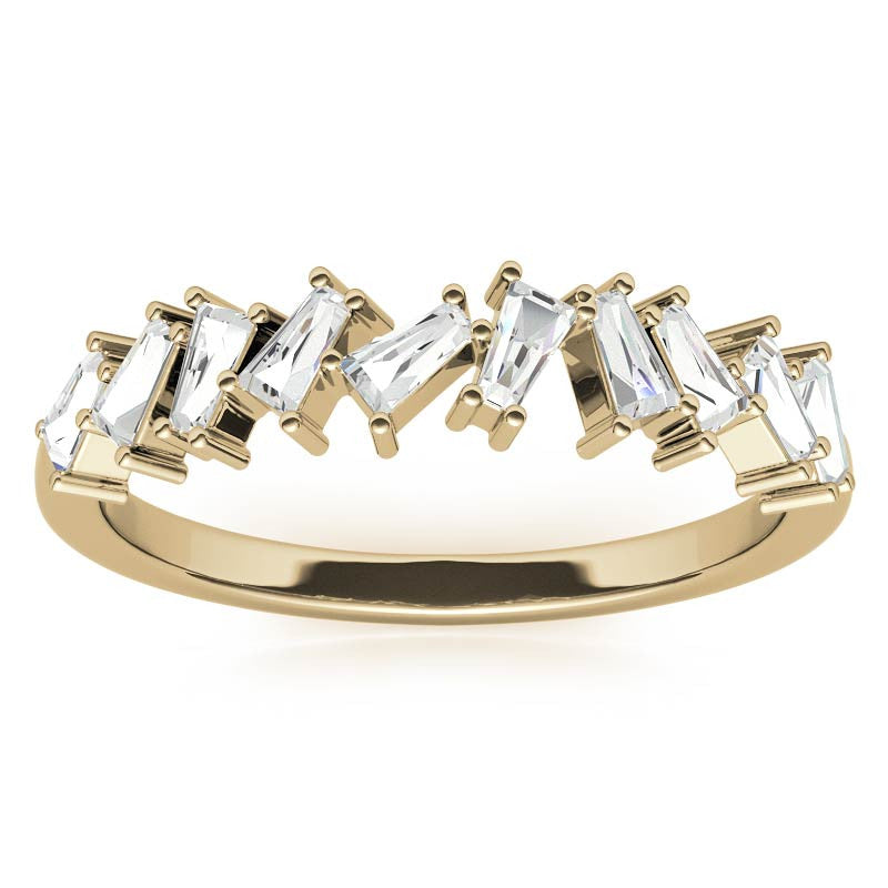 Tapered Baguette Diamond Stackable Band