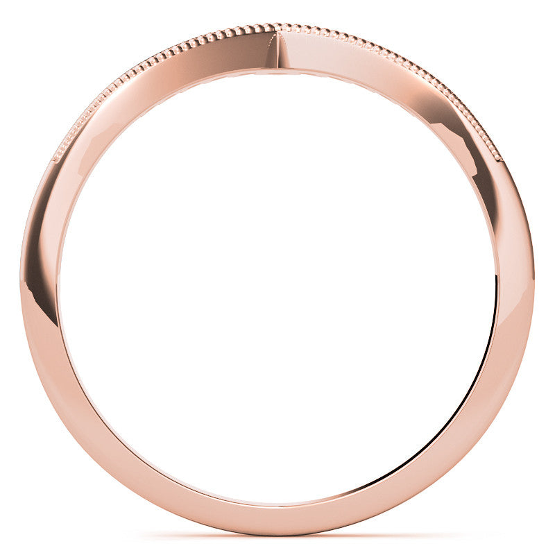 V-Shaped Contoured Stackable Moissanite Wedding Band