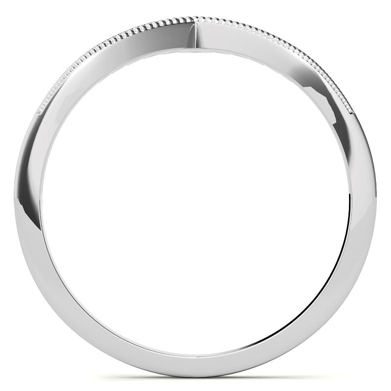 V-Shaped Contoured Stackable Moissanite Wedding Band