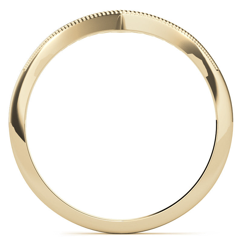 V-Shaped Contoured Stackable Moissanite Wedding Band
