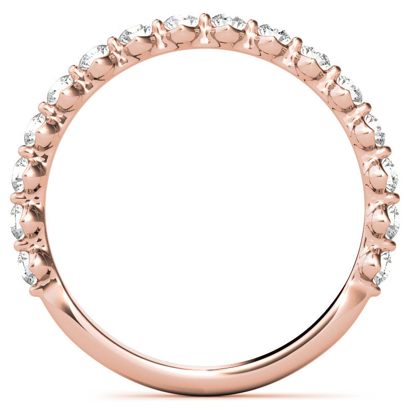 Round Single Shared Prong Diamond Stackable Band
