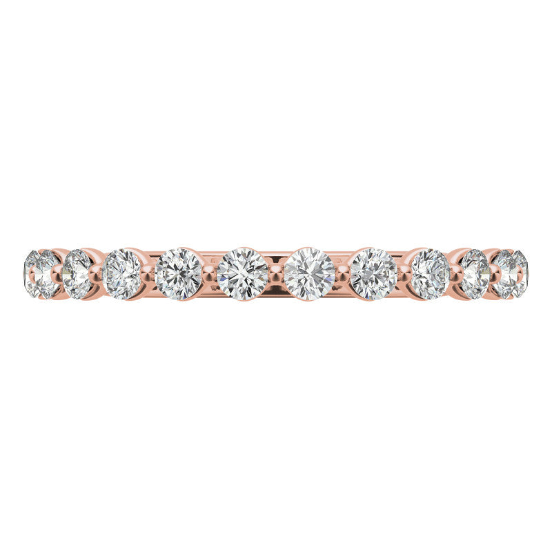 Round Single Shared Prong Diamond Stackable Band