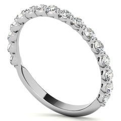 Round Single Shared Prong Diamond Stackable Band