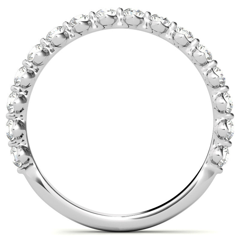 Round Single Shared Prong Diamond Stackable Band