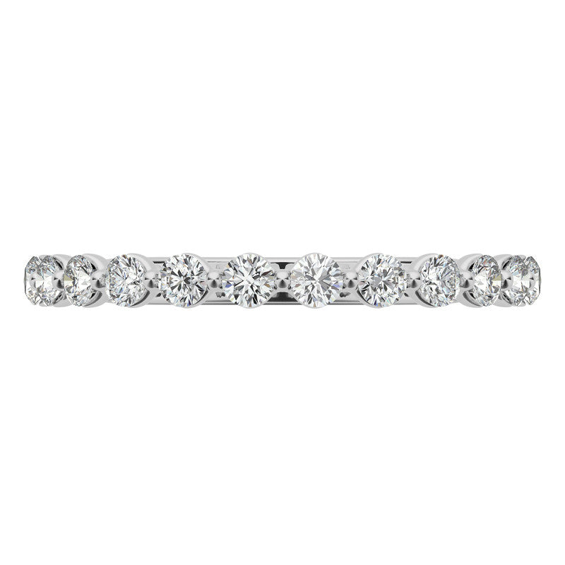 Round Single Shared Prong Diamond Stackable Band