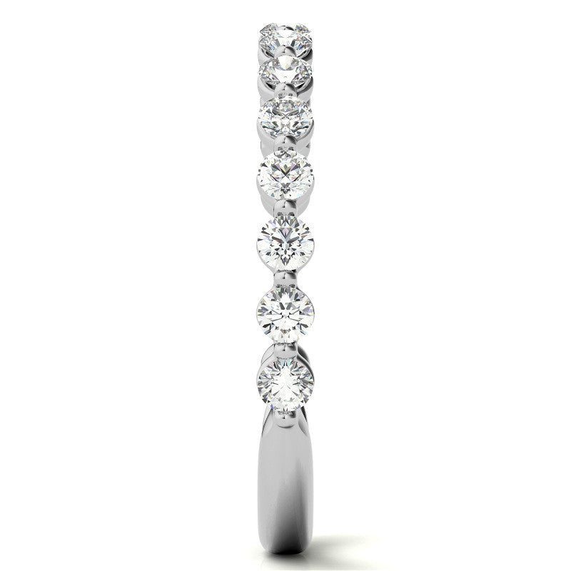 Round Single Shared Prong Diamond Stackable Band