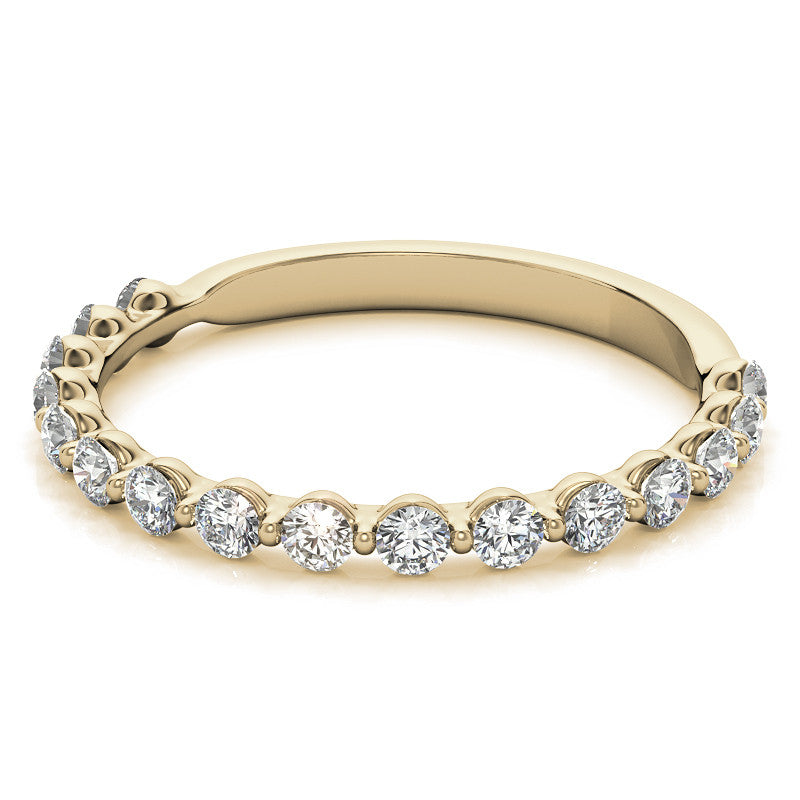 Round Single Shared Prong Diamond Stackable Band