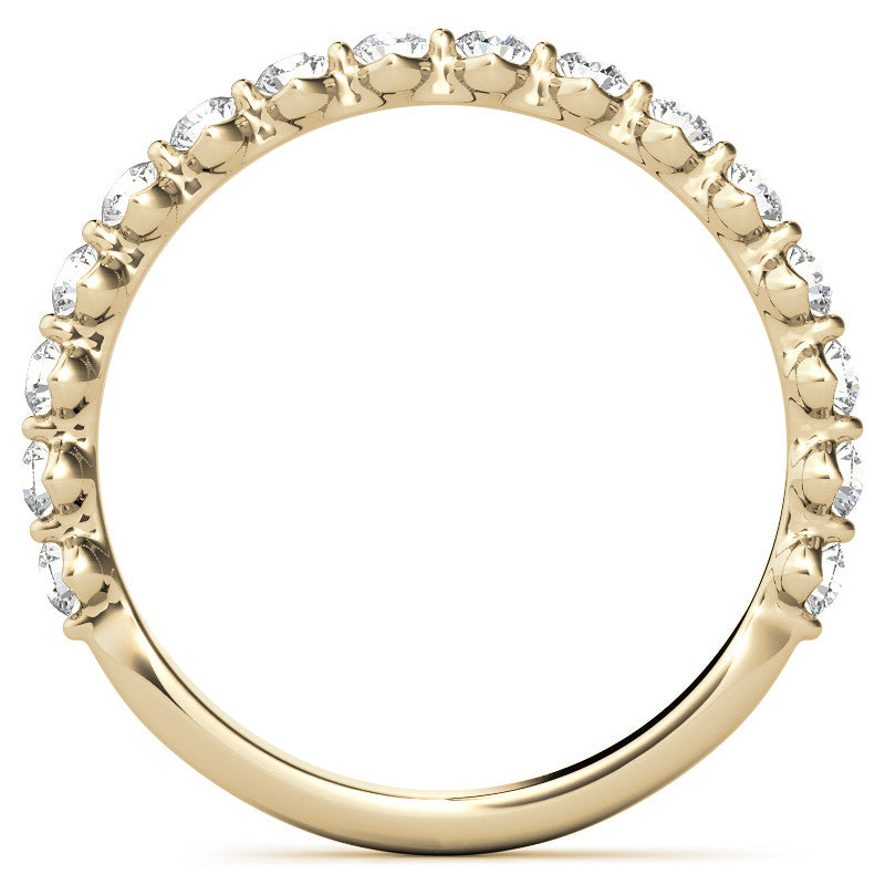 Round Single Shared Prong Diamond Stackable Band