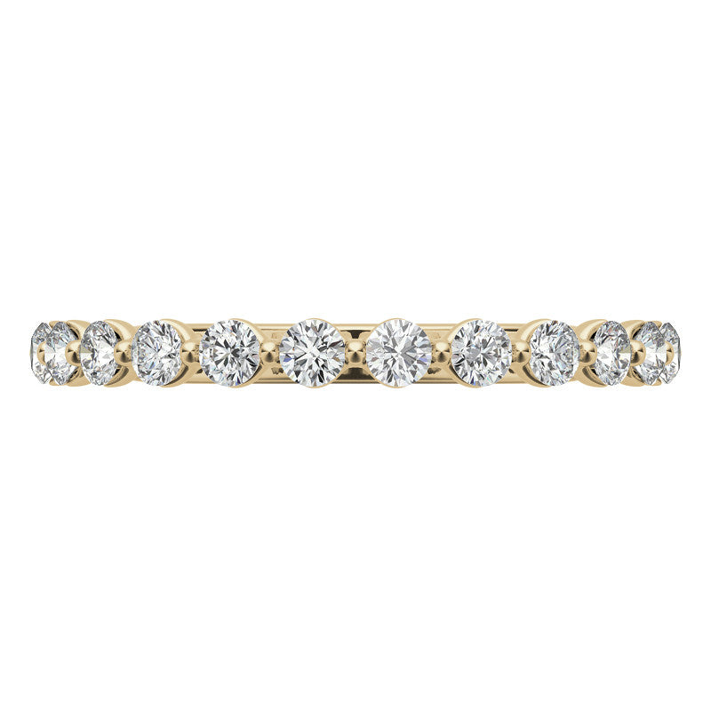 Round Single Shared Prong Diamond Stackable Band