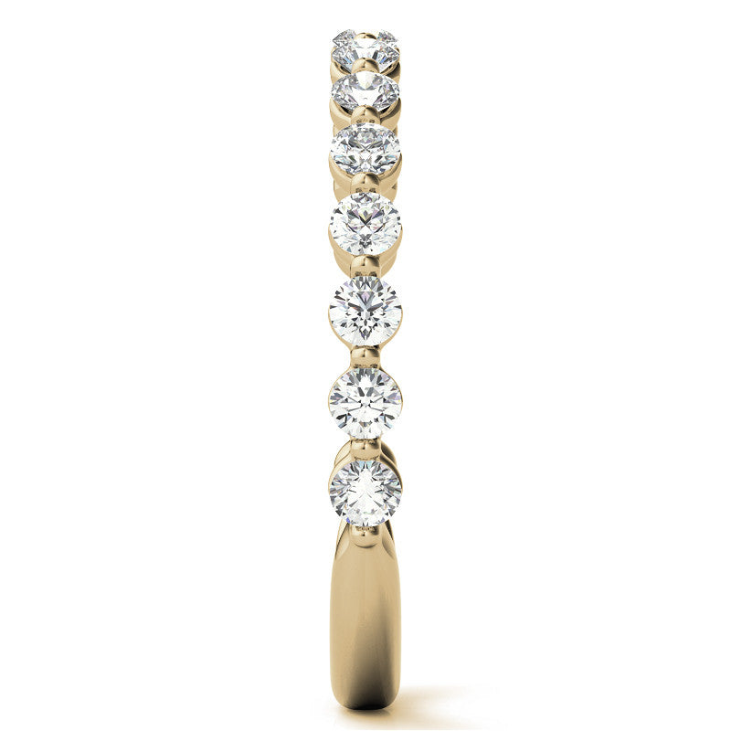 Round Single Shared Prong Diamond Stackable Band