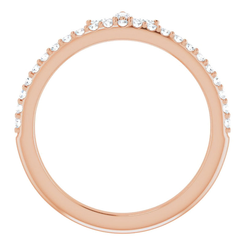 Marquise and Round Crown Inspired Moissanite Stackable Band