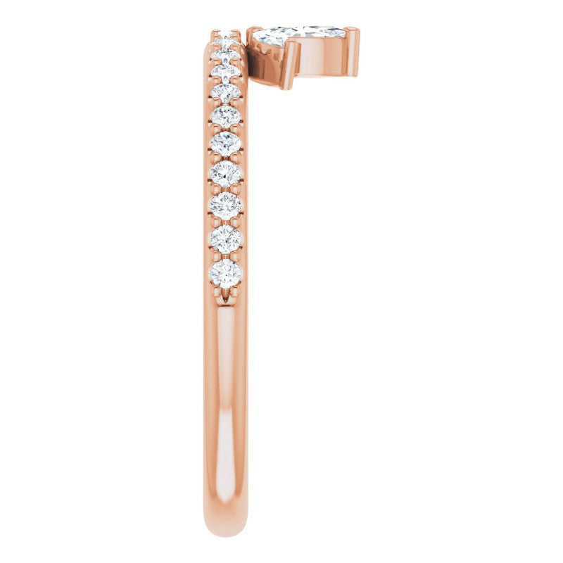 Marquise and Round Crown Inspired Moissanite Stackable Band