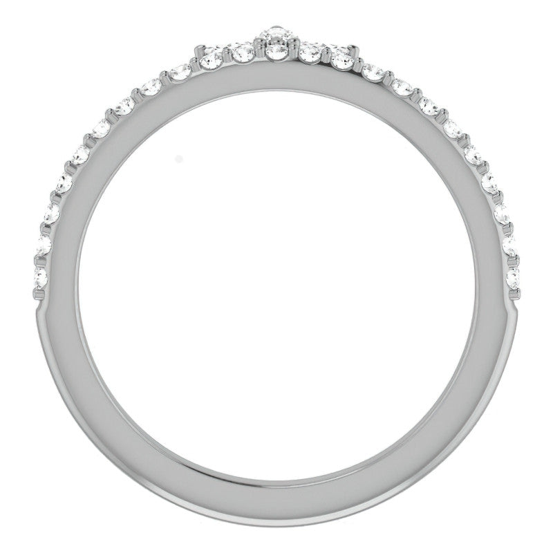 Marquise and Round Crown Inspired Moissanite Stackable Band