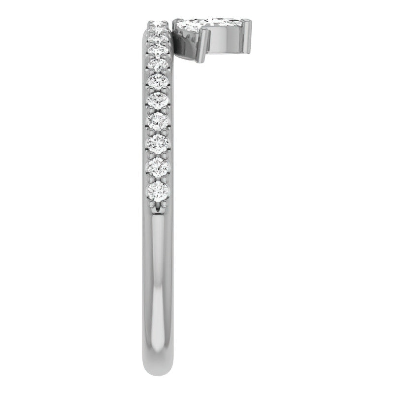 Marquise and Round Crown Inspired Moissanite Stackable Band