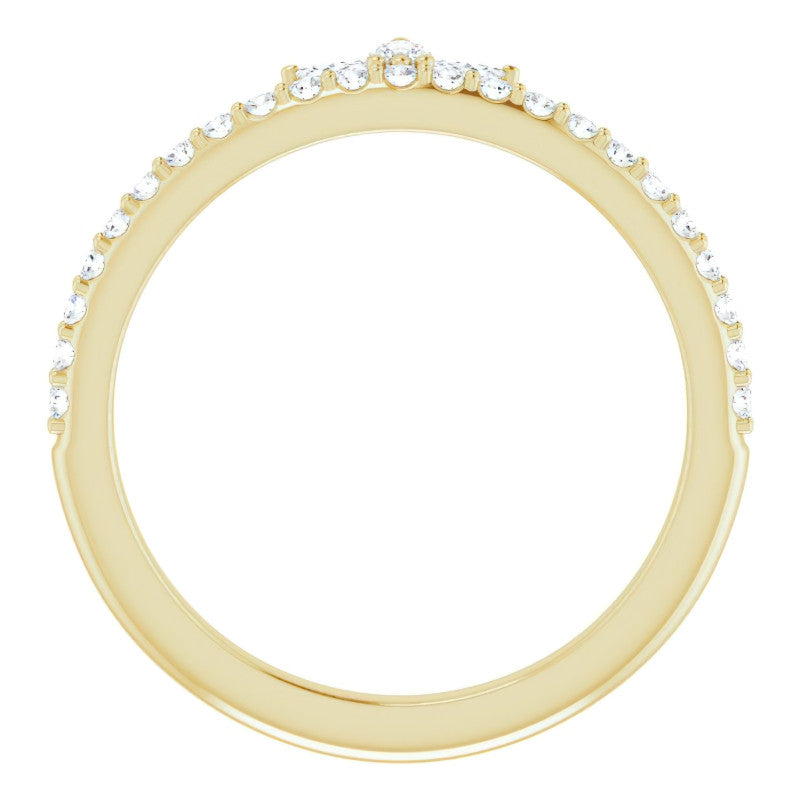 Marquise and Round Crown Inspired Moissanite Stackable Band