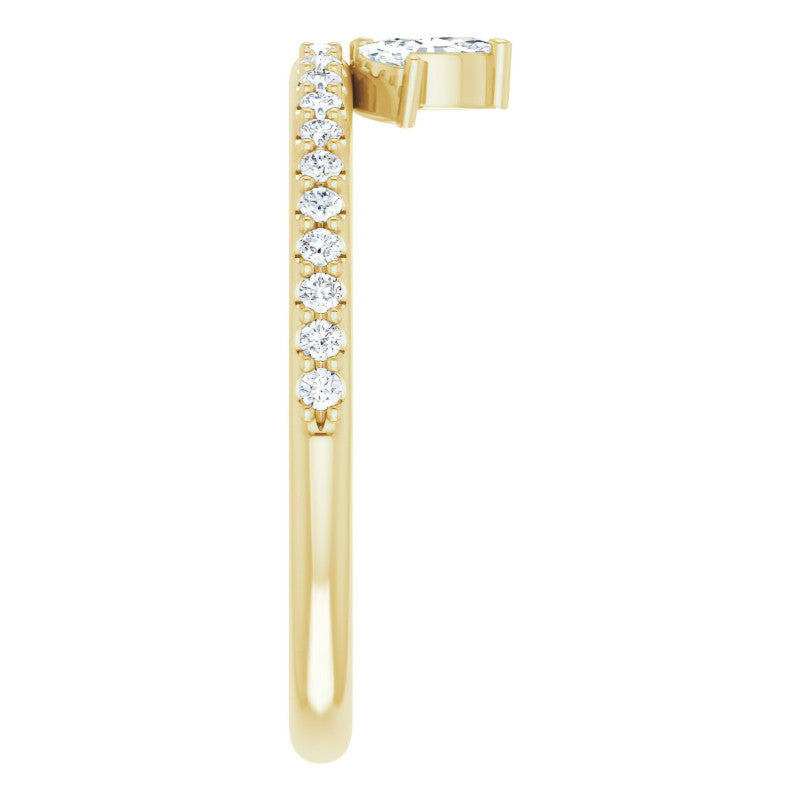 Marquise and Round Crown Inspired Moissanite Stackable Band