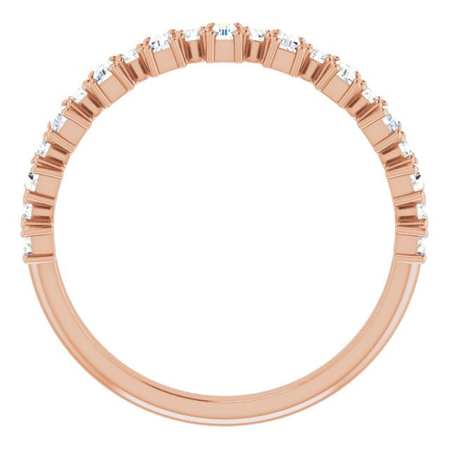 Round Alternating Moissanite Stackable Band