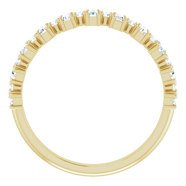 Round Alternating Moissanite Stackable Band