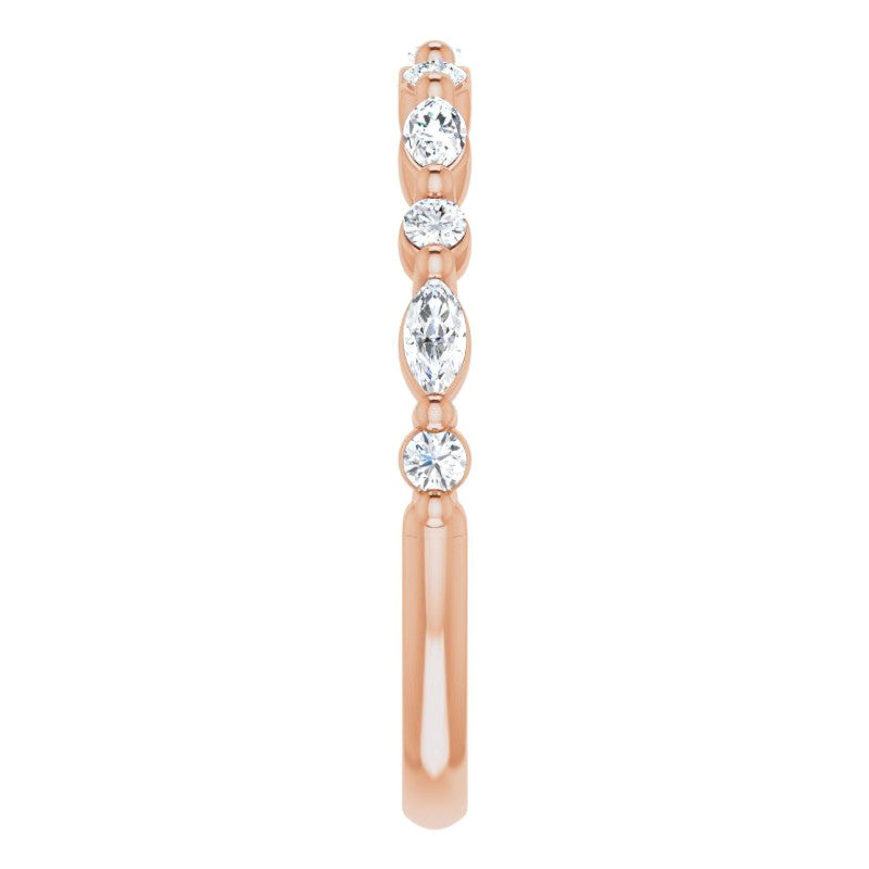 3x1.5mm Marquise and Round Shared Prong Lab Diamond Stackable Band