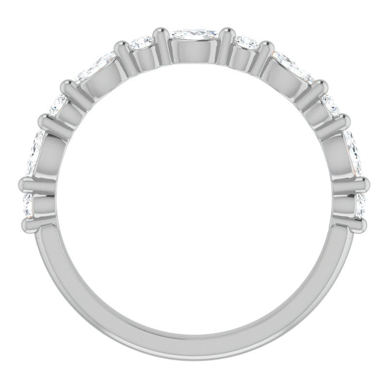 3x1.5mm Marquise and Round Shared Prong Lab Diamond Stackable Band