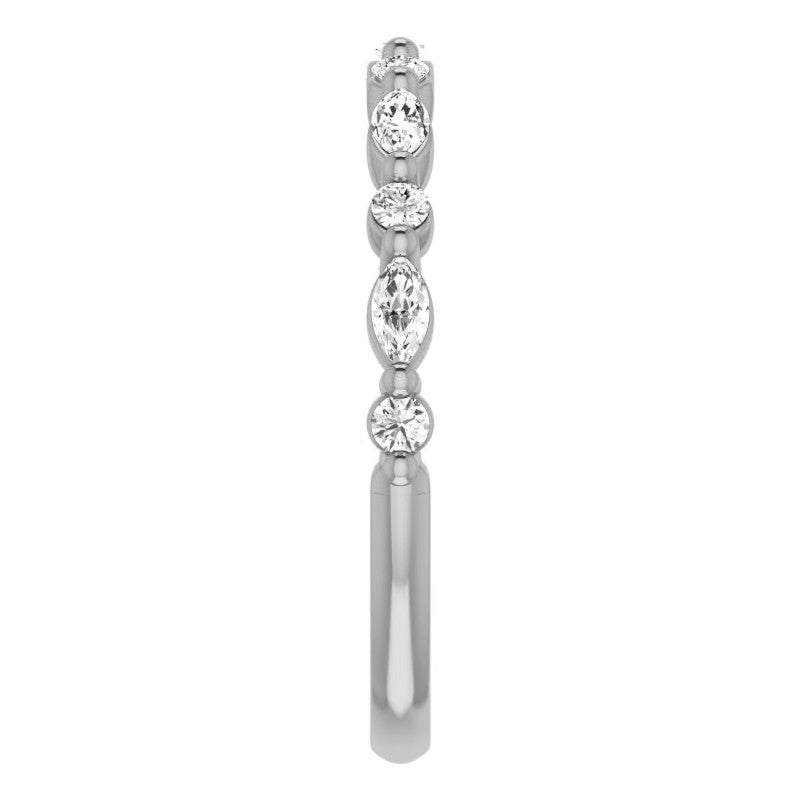 3x1.5mm Marquise and Round Shared Prong Lab Diamond Stackable Band