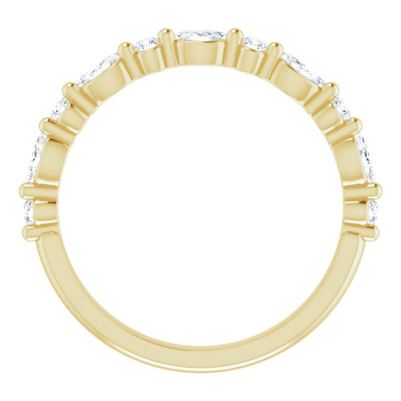 3x1.5mm Marquise and Round Shared Prong Lab Diamond Stackable Band