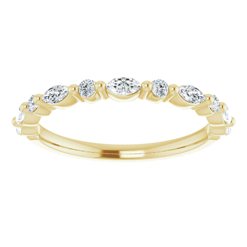 3x1.5mm Marquise and Round Shared Prong Lab Diamond Stackable Band