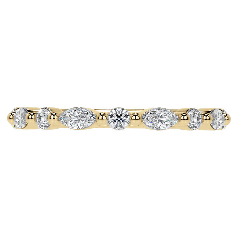 4x2mm Marquise and Round Single Shared Prong Diamond Stackable Band