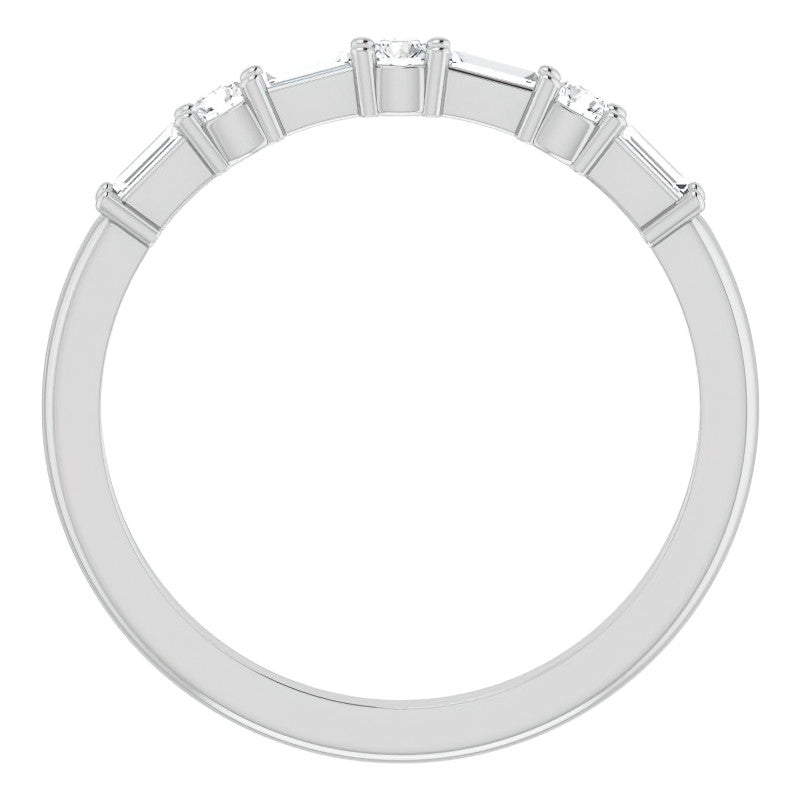 Baguette and Round Lab Diamond Stackable Band