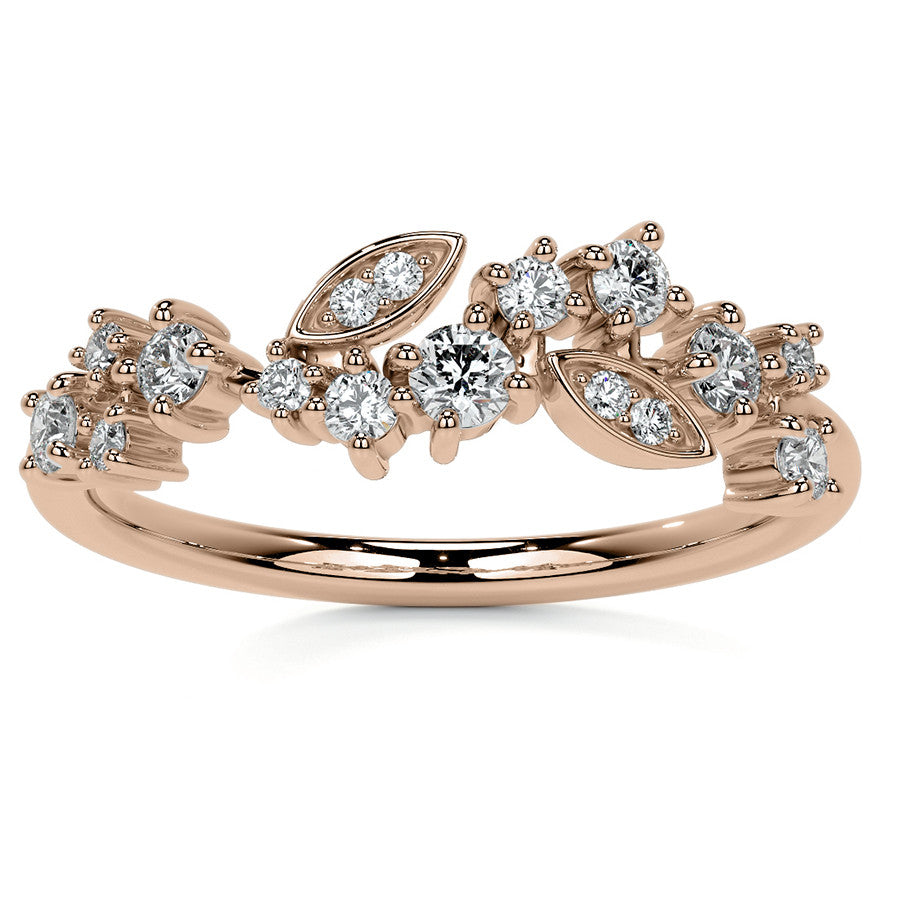 Unique Round and Marquise Shaped Moissanite Stackable Band