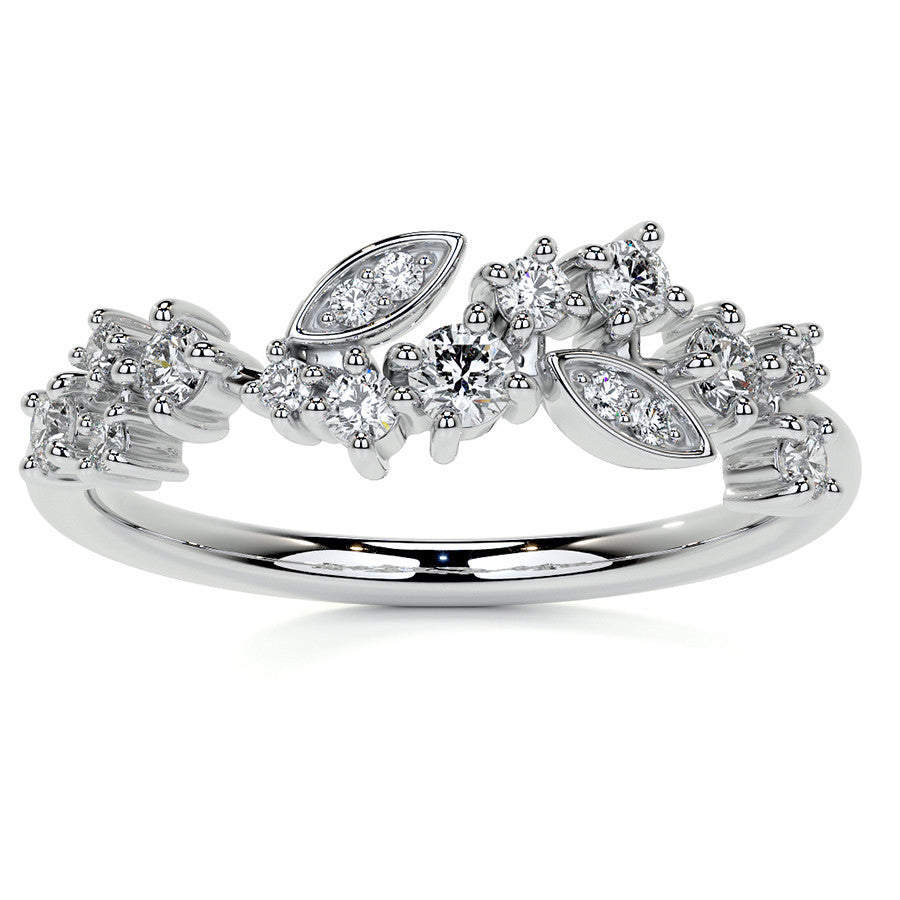 Unique Round and Marquise Shaped Moissanite Stackable Band