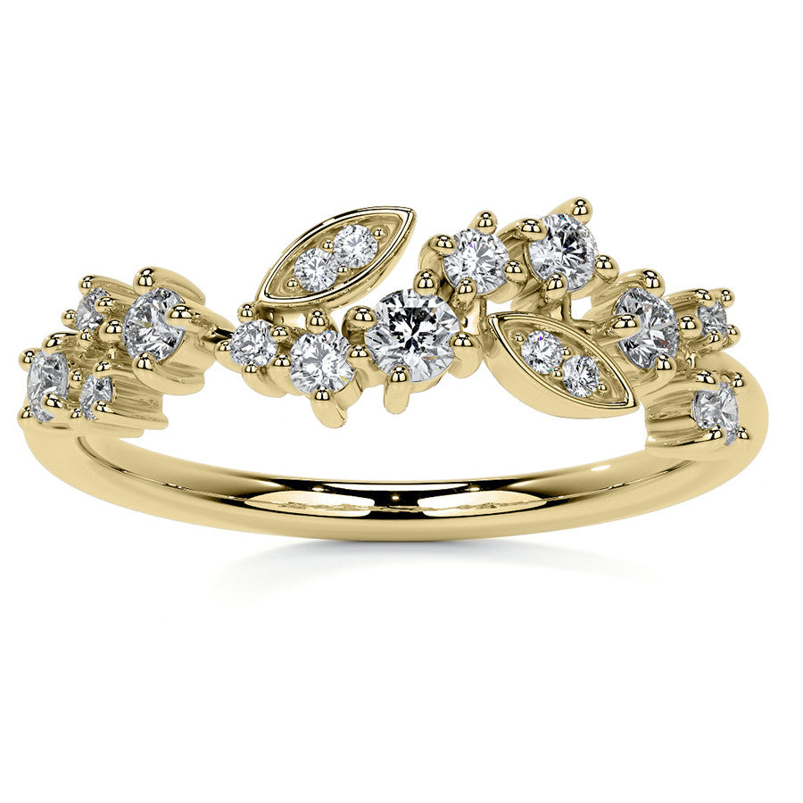 Unique Round and Marquise Shaped Moissanite Stackable Band