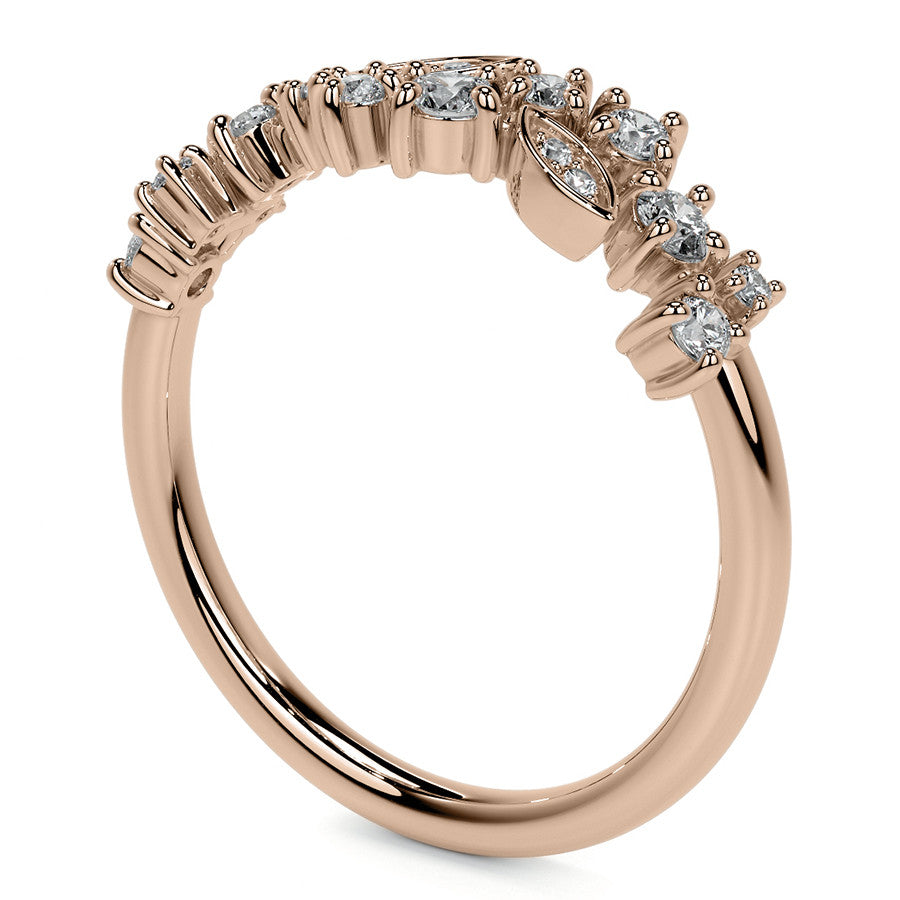 Unique Round and Marquise Shaped Moissanite Stackable Band