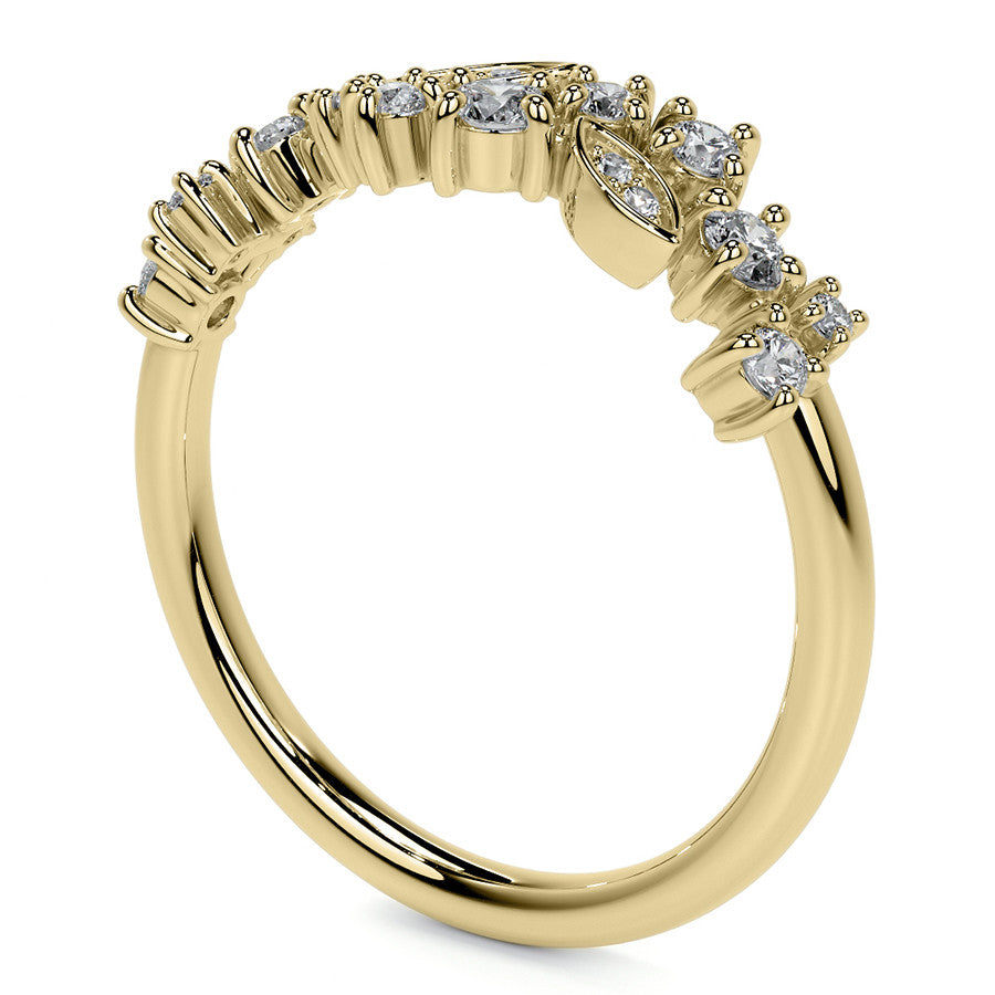Unique Round and Marquise Shaped Moissanite Stackable Band